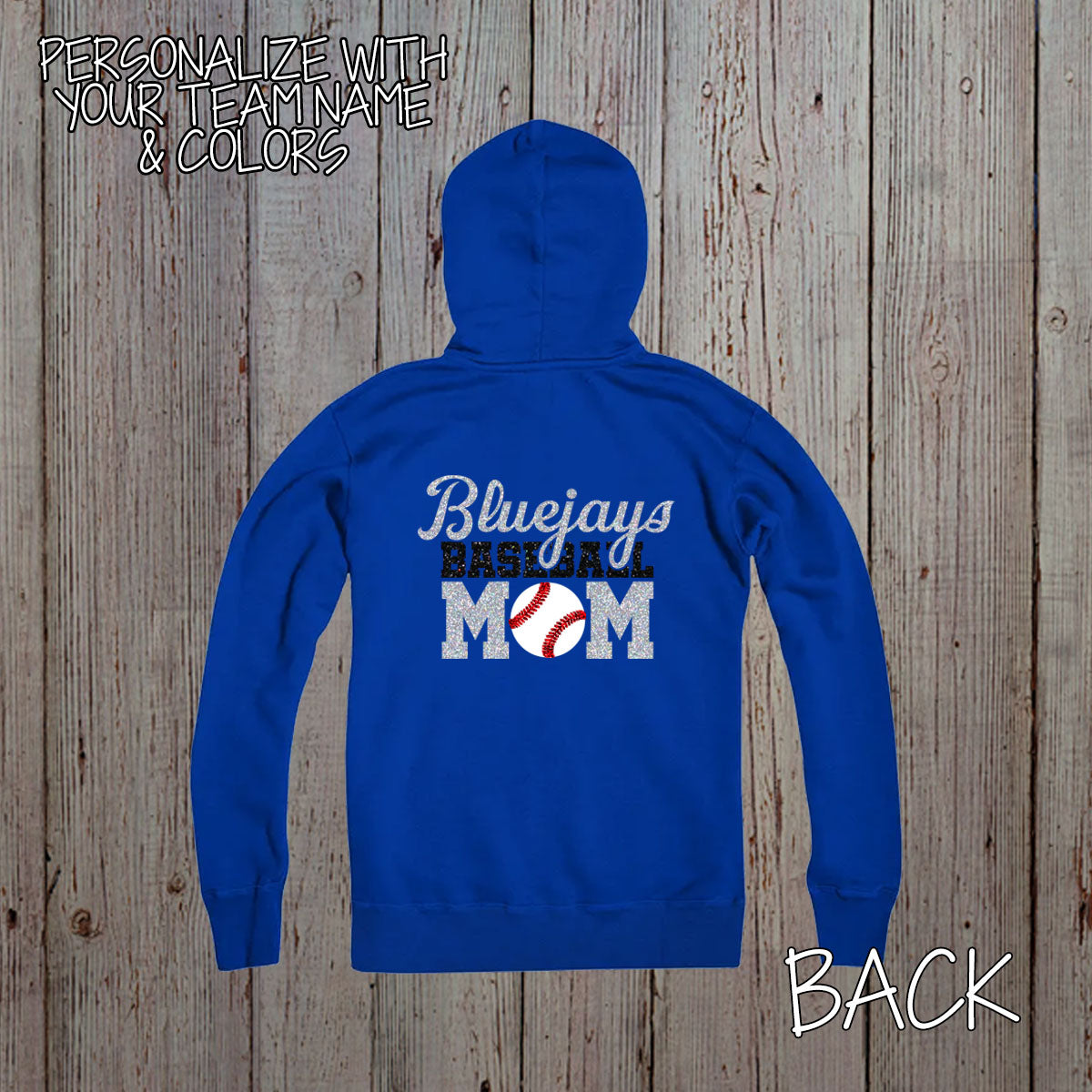 custom baseball mom zip up hoodie