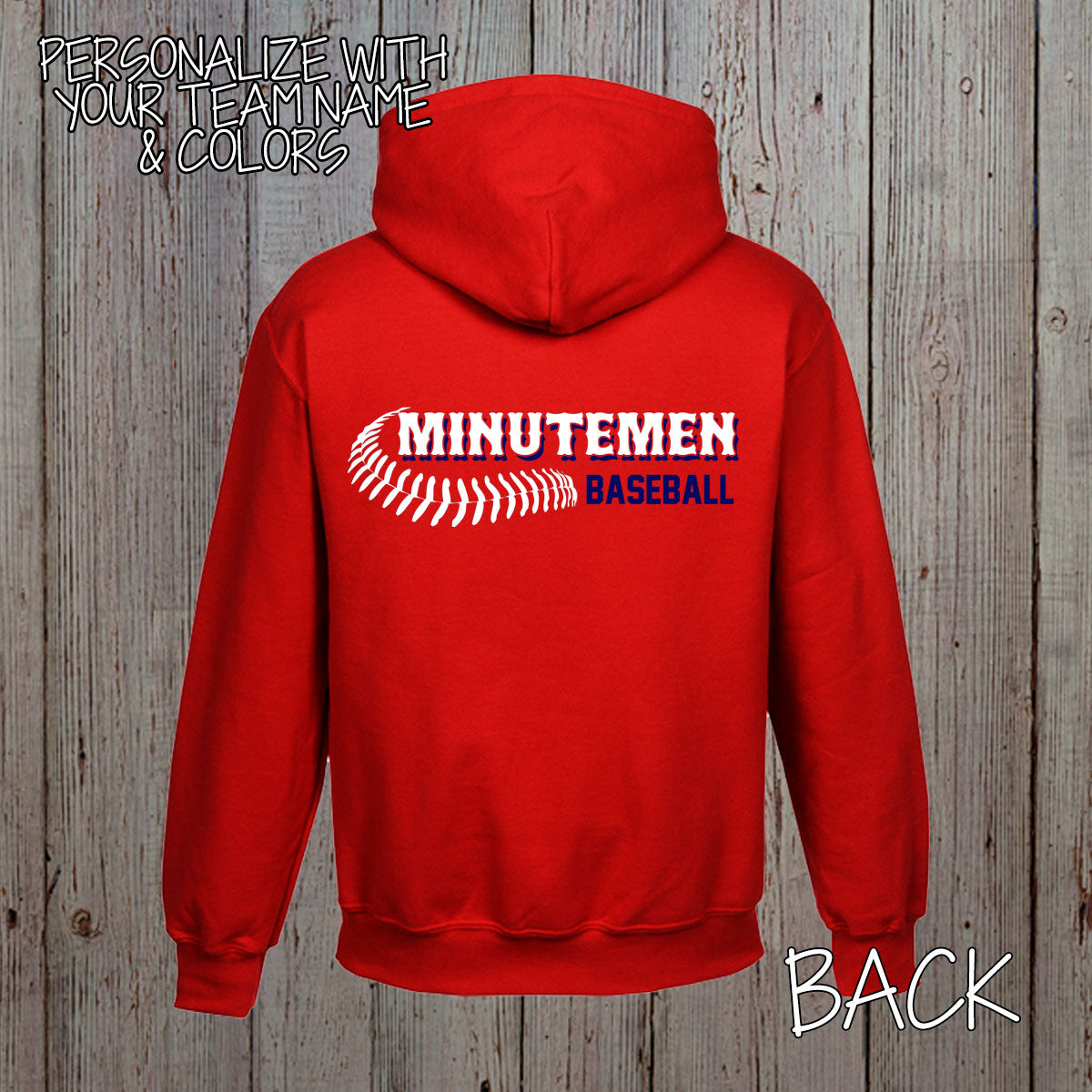 custom baseball zippered hoodie