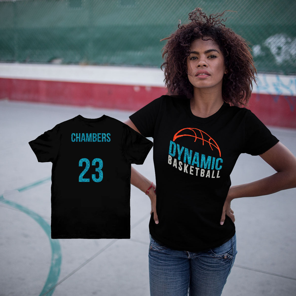custom glitter basketball shirt