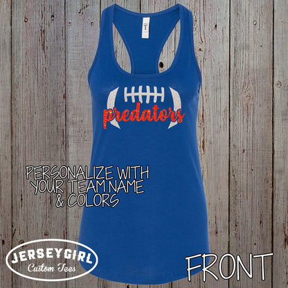 custom glitter football tank top