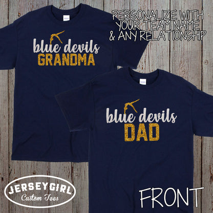 custom bling gymnastics mom shirt