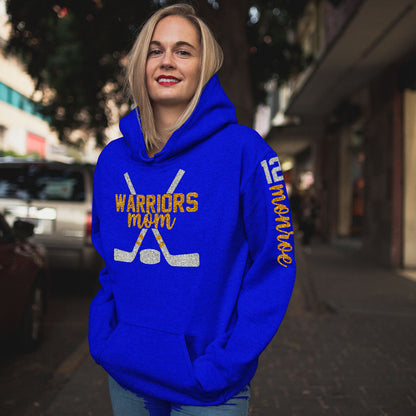 custom glitter hockey mom hoodie