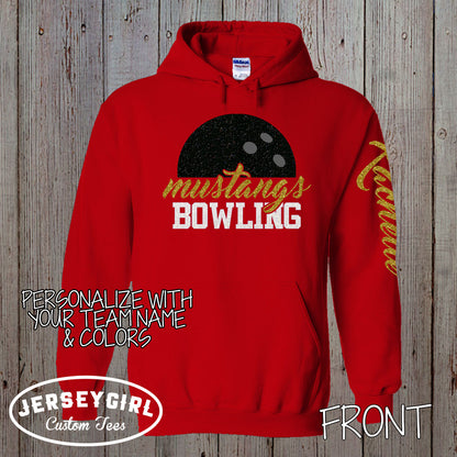 custom glitter bowling sweatshirt