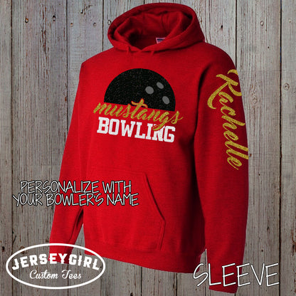 custom glitter bowling sweatshirt