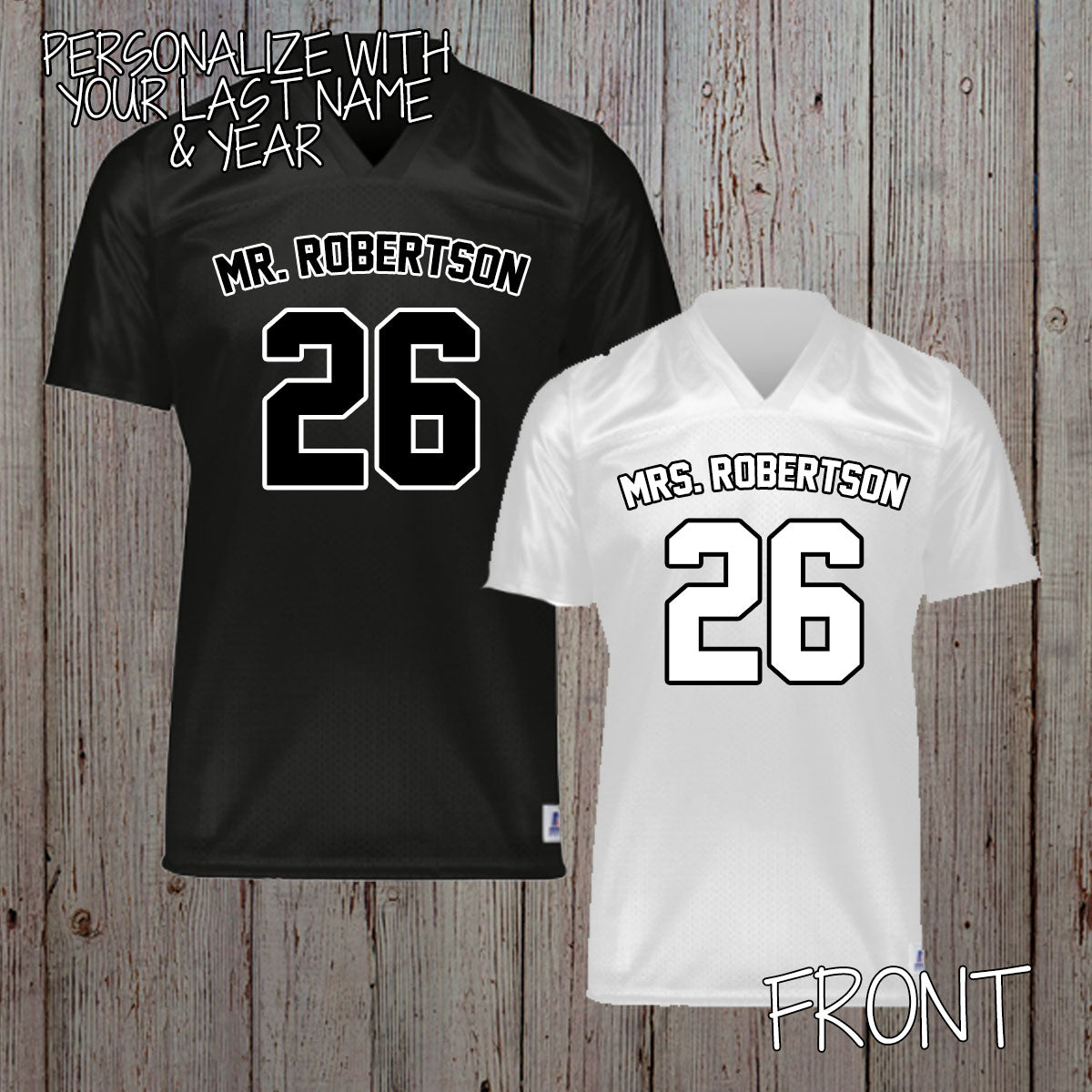 custom bride and groom football jerseys