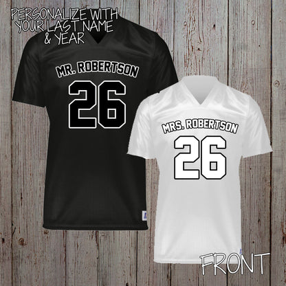 custom bride and groom football jerseys