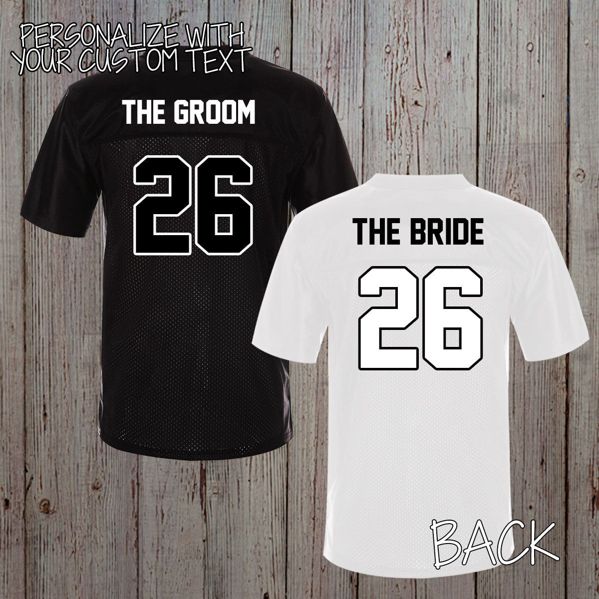 custom bride and groom football jerseys
