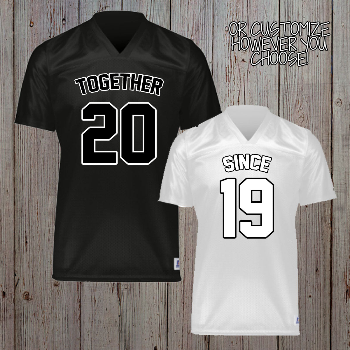 custom bride and groom football jerseys