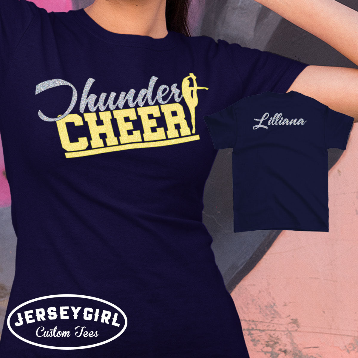 Custom Glitter Cheer Shirt