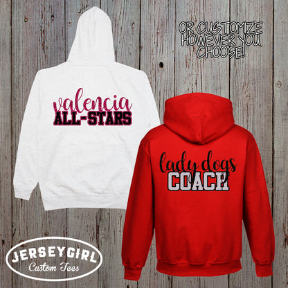 Custom Cheer Zip Up Hoodie