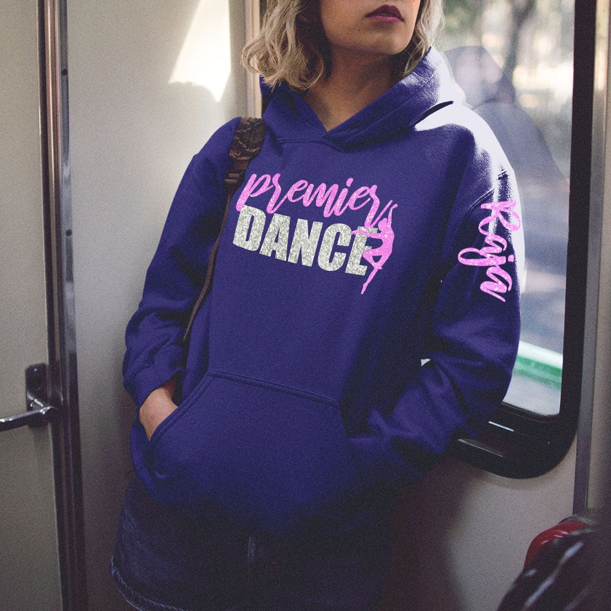 custom glitter dance hoodie