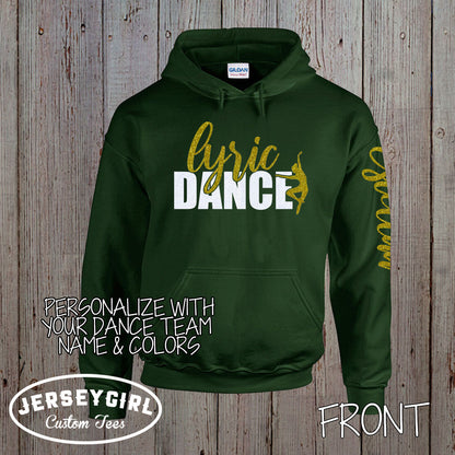 custom glitter dance hoodie