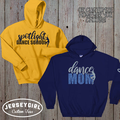 custom glitter dance hoodie