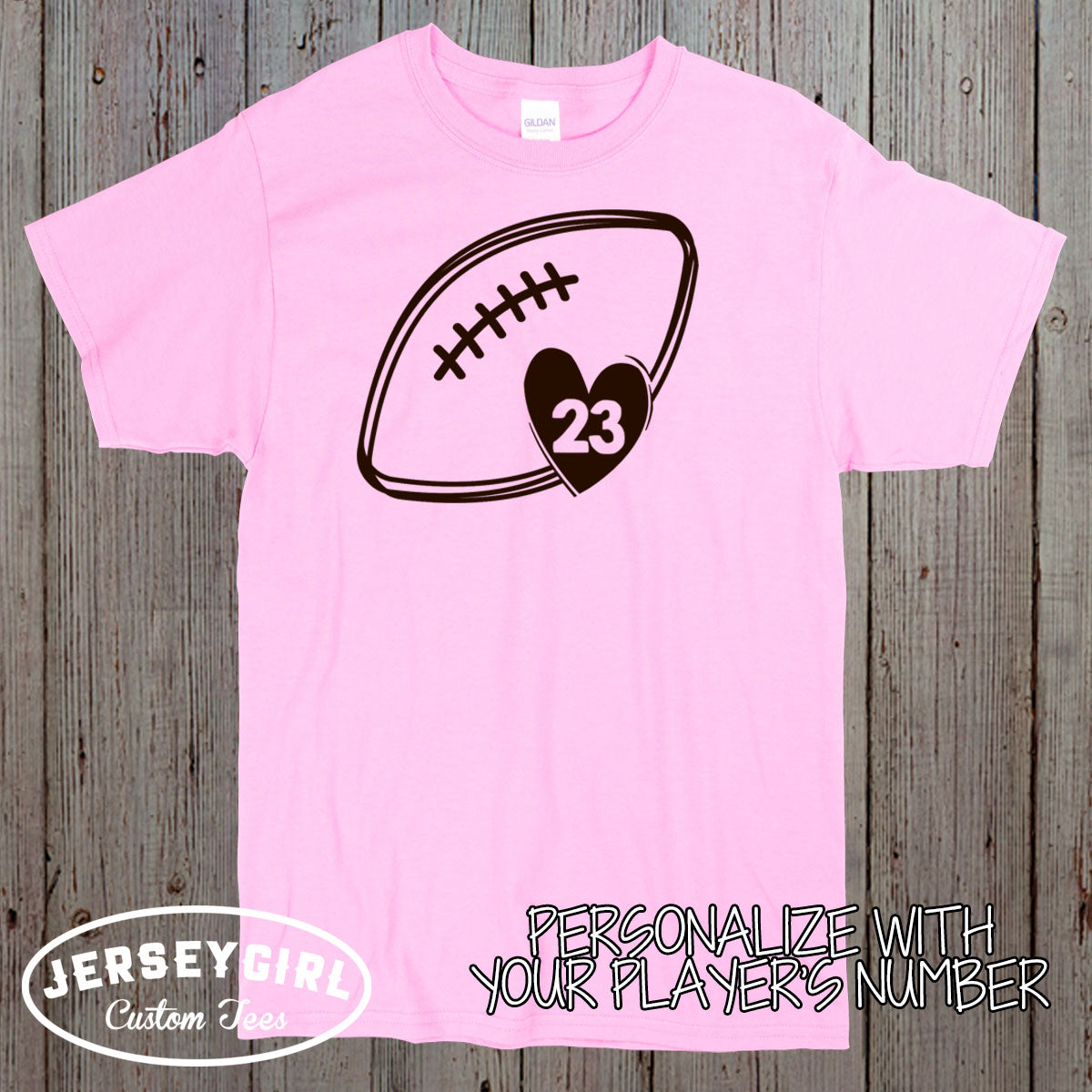 personalized football heart shirt