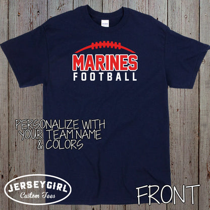 custom football team shirt with name & number