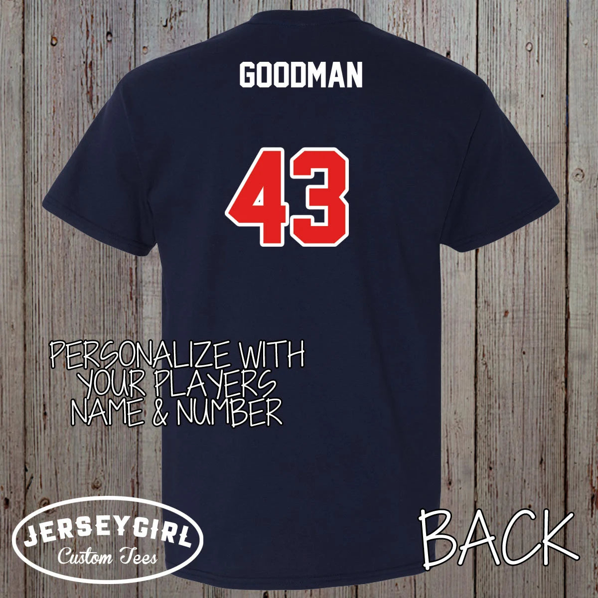 custom football team shirt with name & number