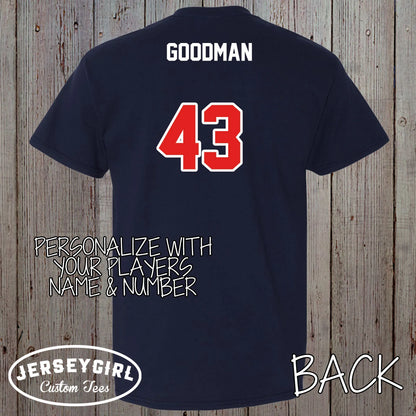 custom football team shirt with name & number