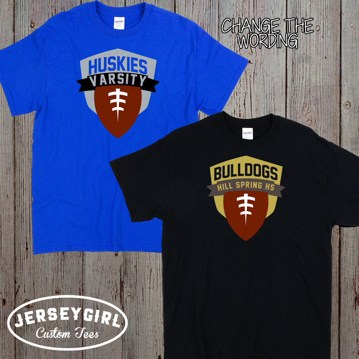 custom football team shirt with name & number