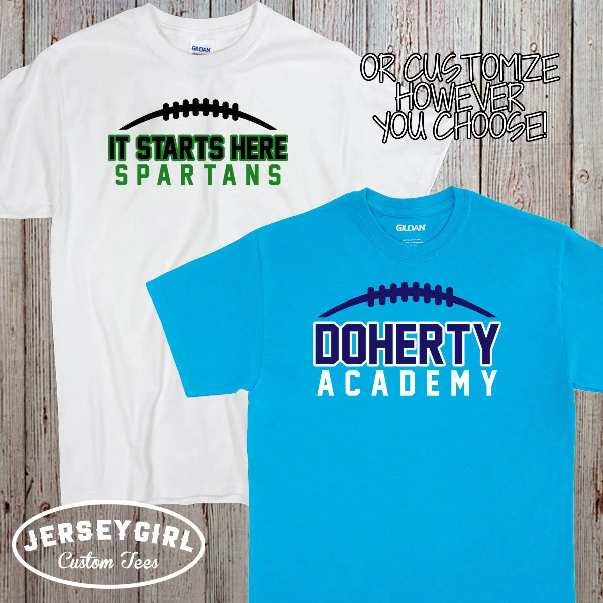 custom football team shirt with name & number