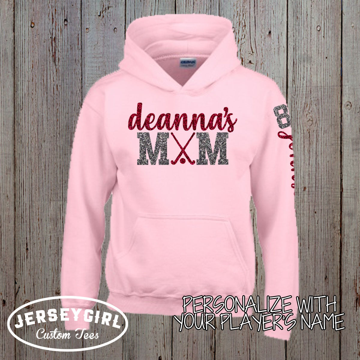 custom field hockey mom hoodie