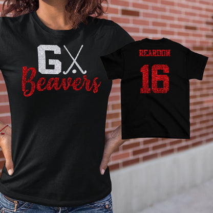 glitter go team field hockey shirt