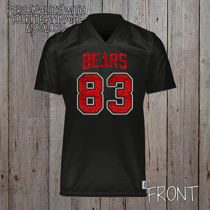 custom glitter football jersey