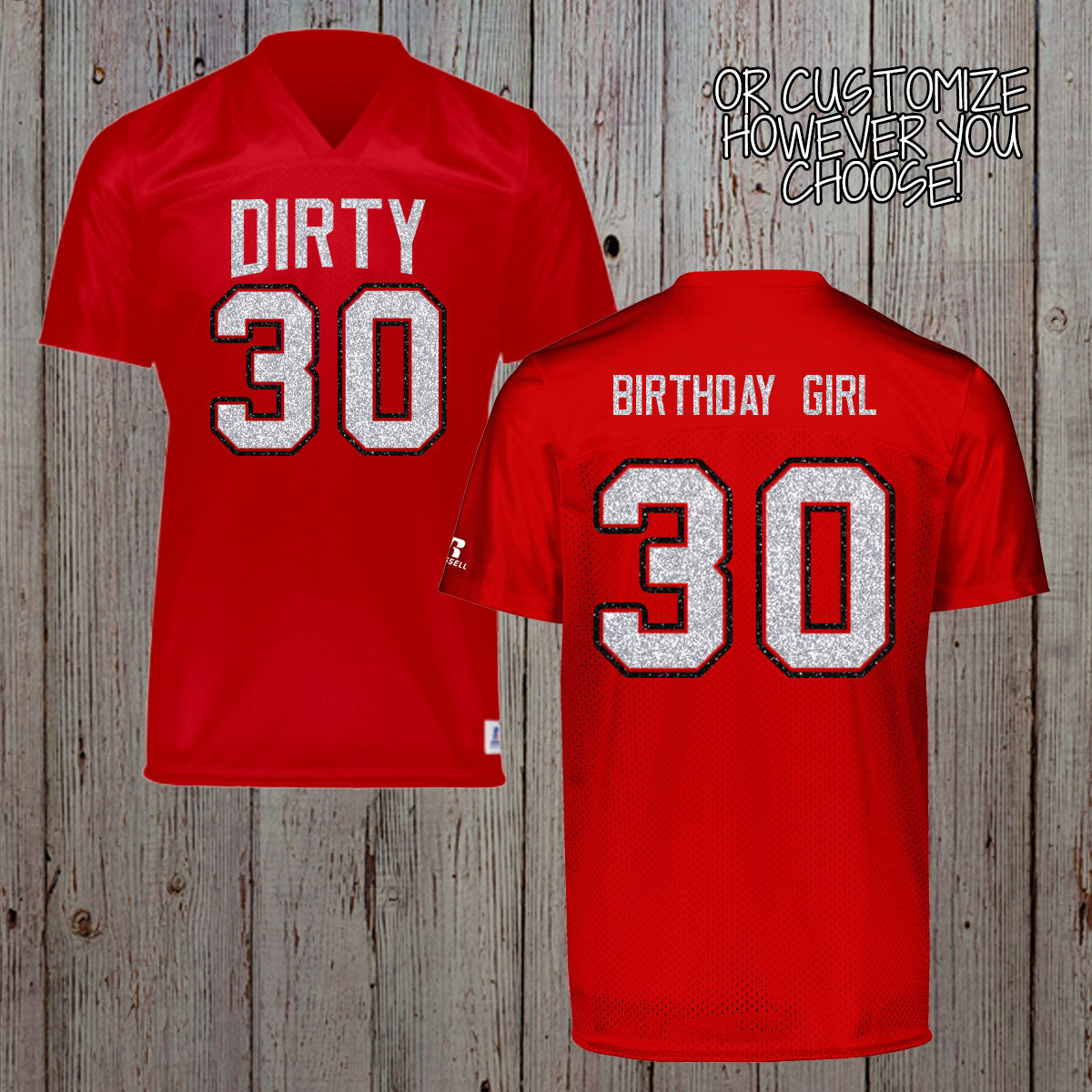 custom glitter football jersey