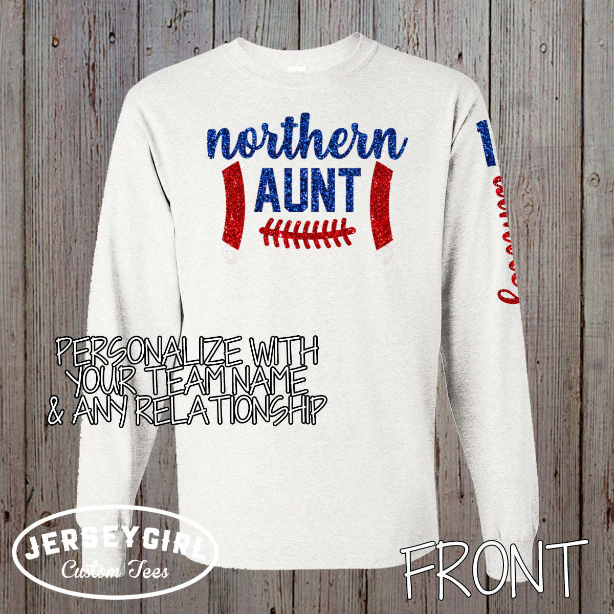 glitter football mom long-sleeve shirt