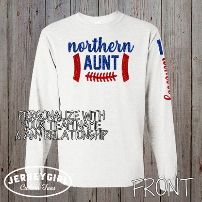 glitter football mom long-sleeve shirt