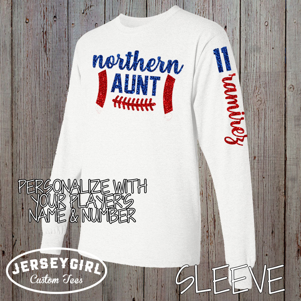 glitter football mom long-sleeve shirt