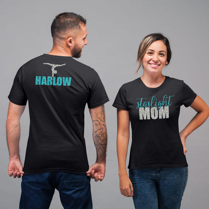 custom glitter gymnastics parent shirts