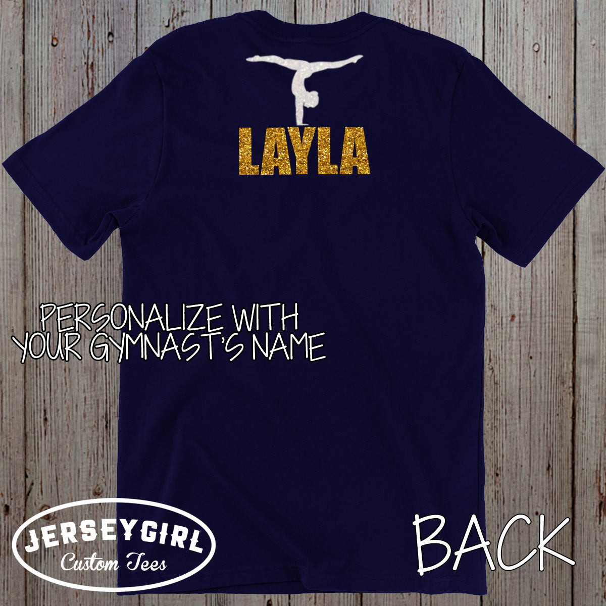 custom glitter gymnastics parent shirts