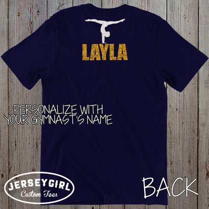 custom glitter gymnastics parent shirts