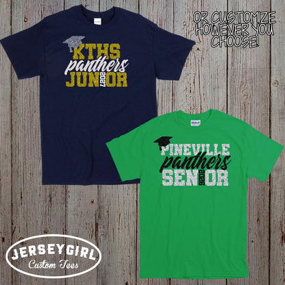 custom glitter high school senior shirts