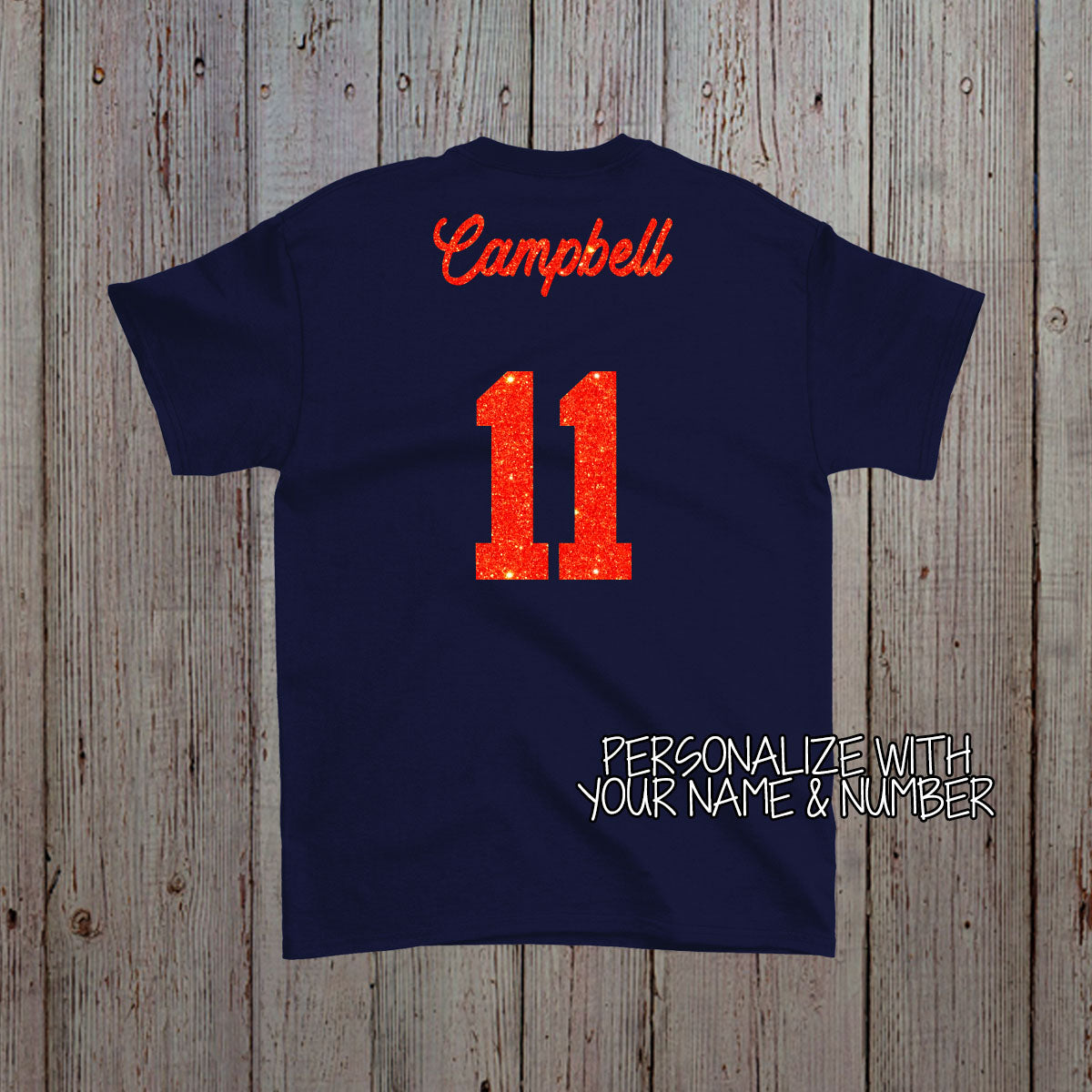 custom glitter volleyball shirt with name & number