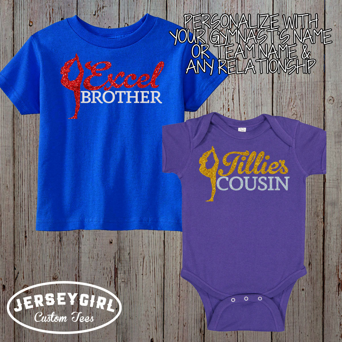 custom gymnastics sibling shirts