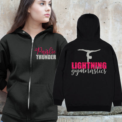 personalized gymnastics zip up hoodie