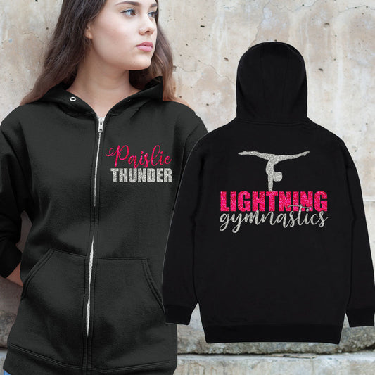 personalized gymnastics zip up hoodie