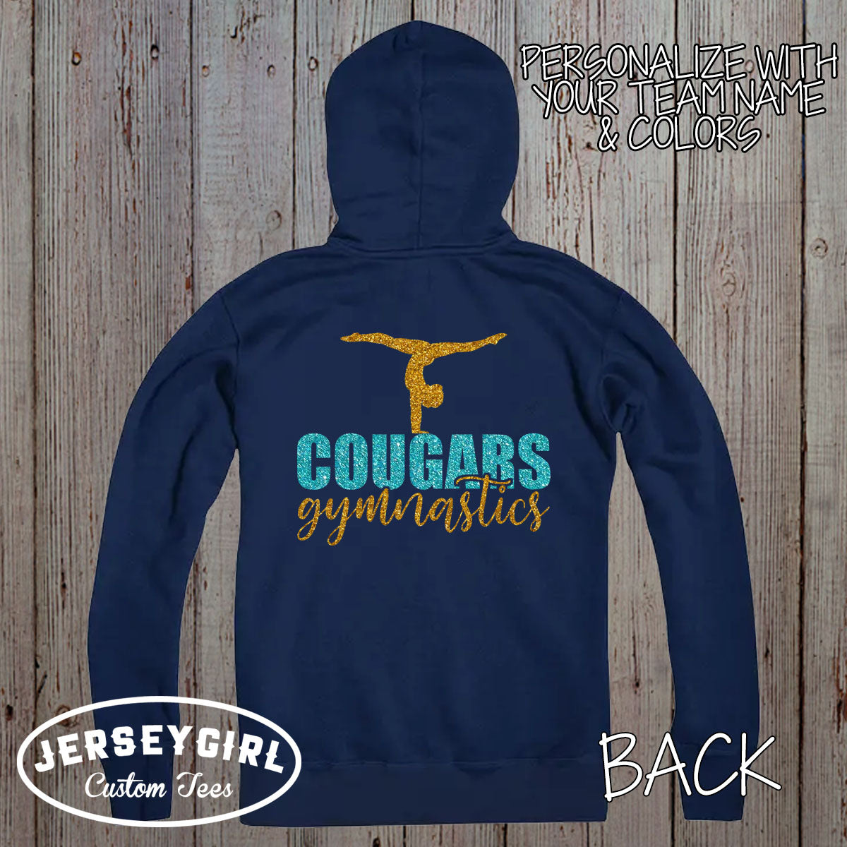 personalized gymnastics zip up hoodie