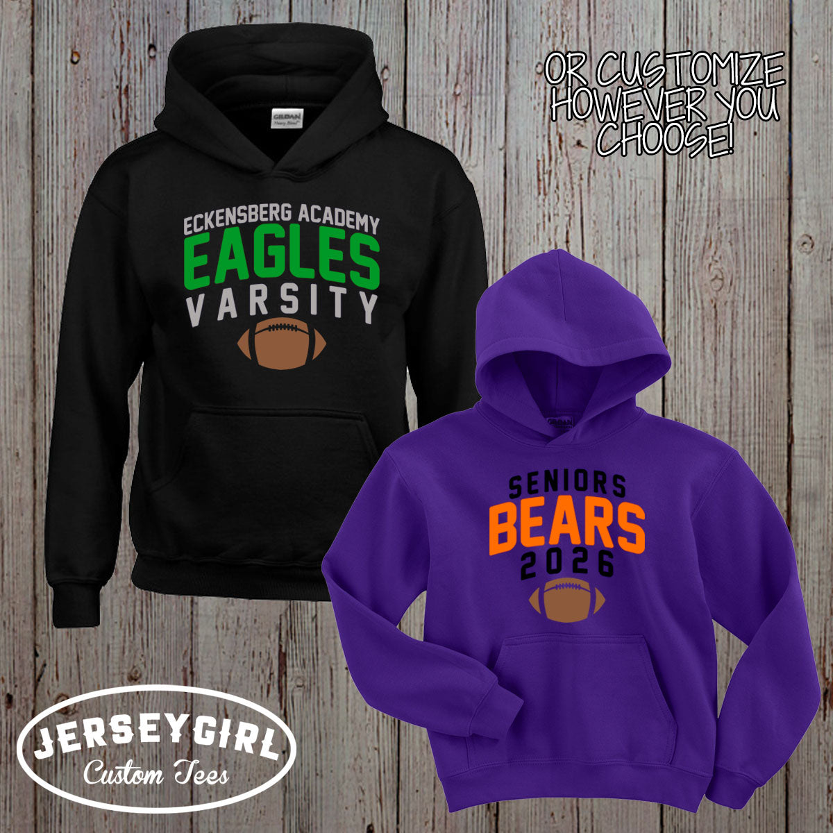 custom high school football hoodies
