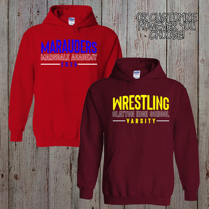 custom high school wrestling hoodie