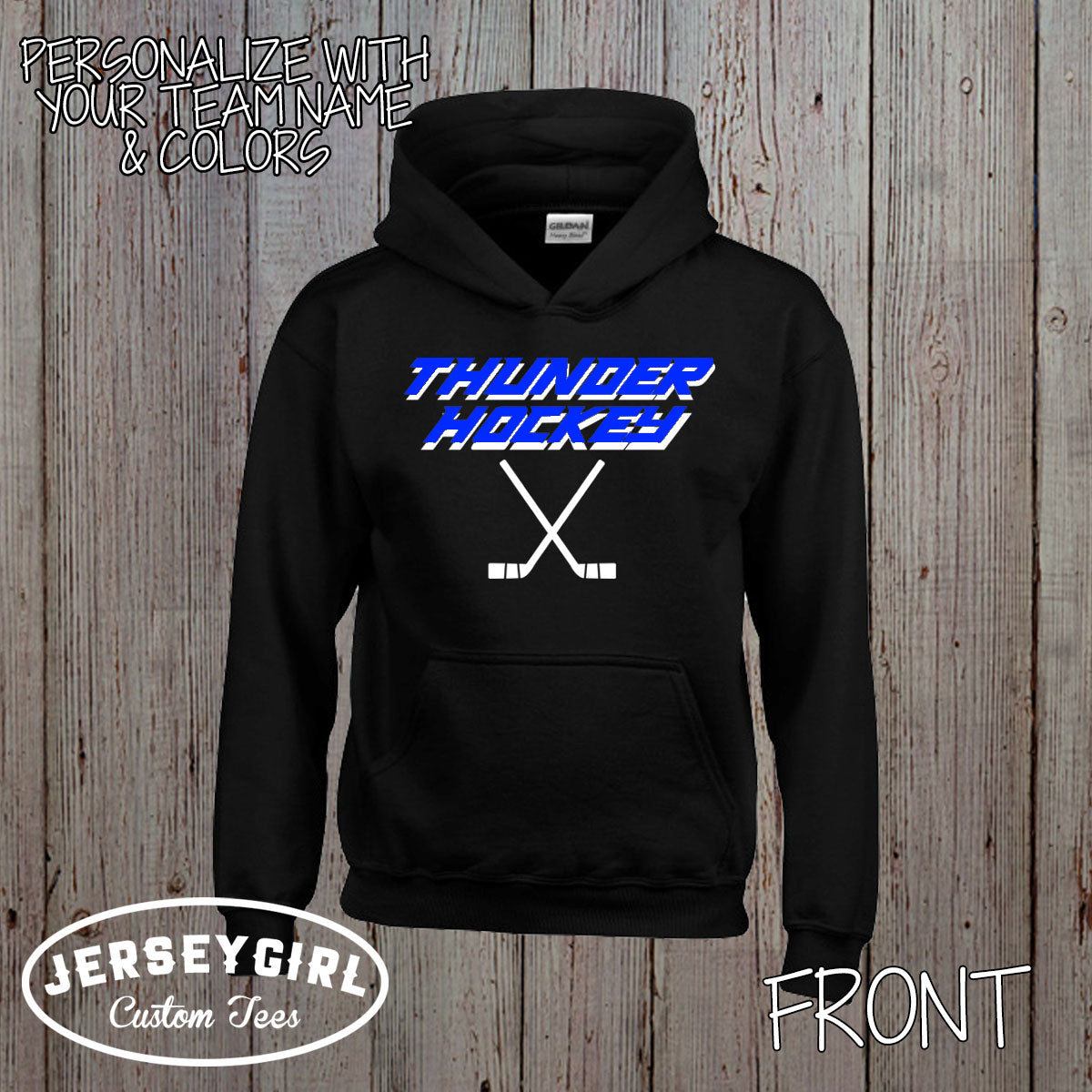 custom hockey hoodie with name and number