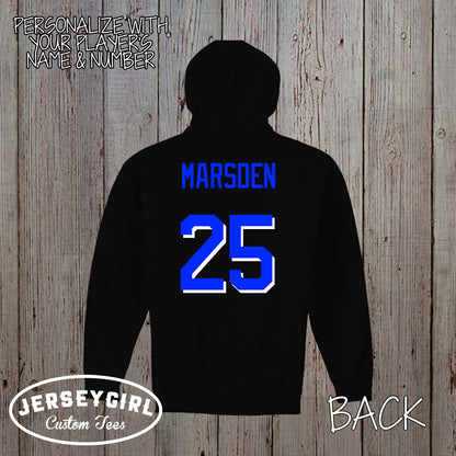 custom hockey hoodie with name and number