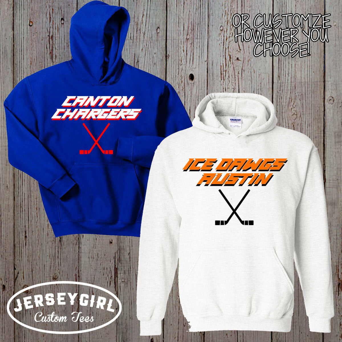 custom hockey hoodie with name and number