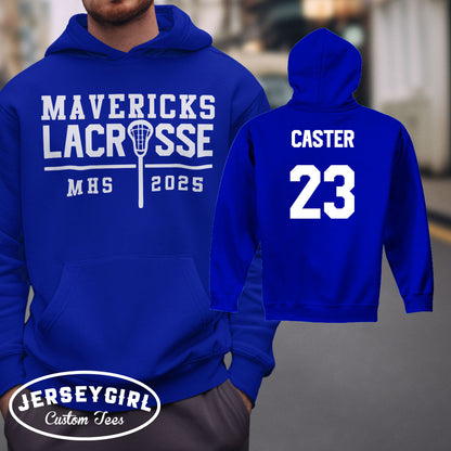 custom lacrosse hoodie with name and number