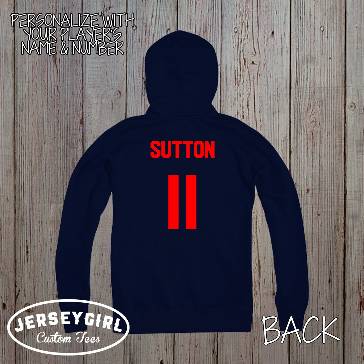 custom lacrosse hoodie with name and number