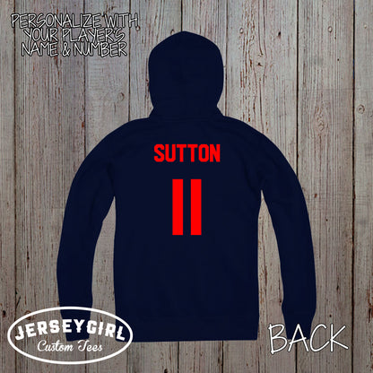 custom lacrosse hoodie with name and number