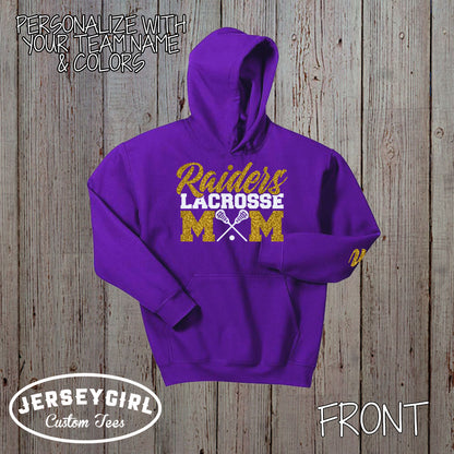 custom lacrosse mom sweatshirt with name and number