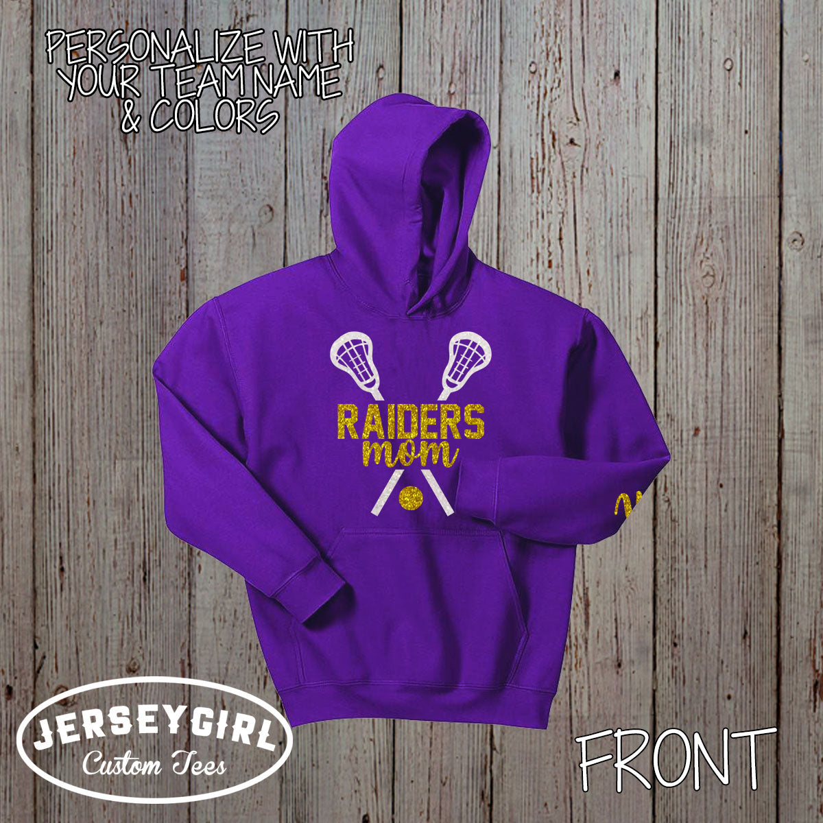 Custom Glitter Lacrosse Mom Sweatshirt