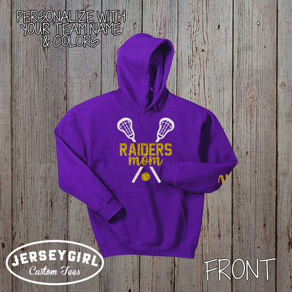 Custom Glitter Lacrosse Mom Sweatshirt